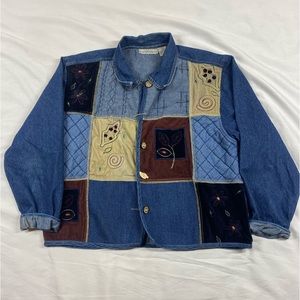Woman’s Size Medium Denim Patch Work Jacket